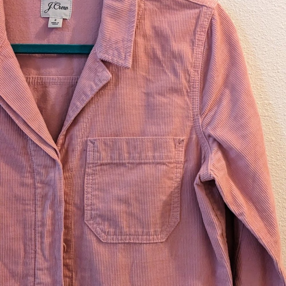 J. Crew Foundry Garment Dyed Pink Corduroy Coverall Boiler Jumpsuit